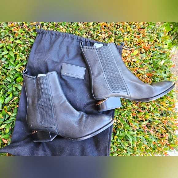Alexander Wang Chelsea smooth Black Leather Anouck Ankle Boots US7.5 - Picture 9 of 16
